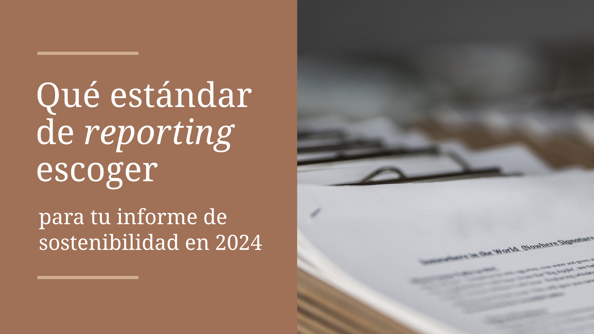 Qué estándar de reporting escoger para tu informe ESG en 2024